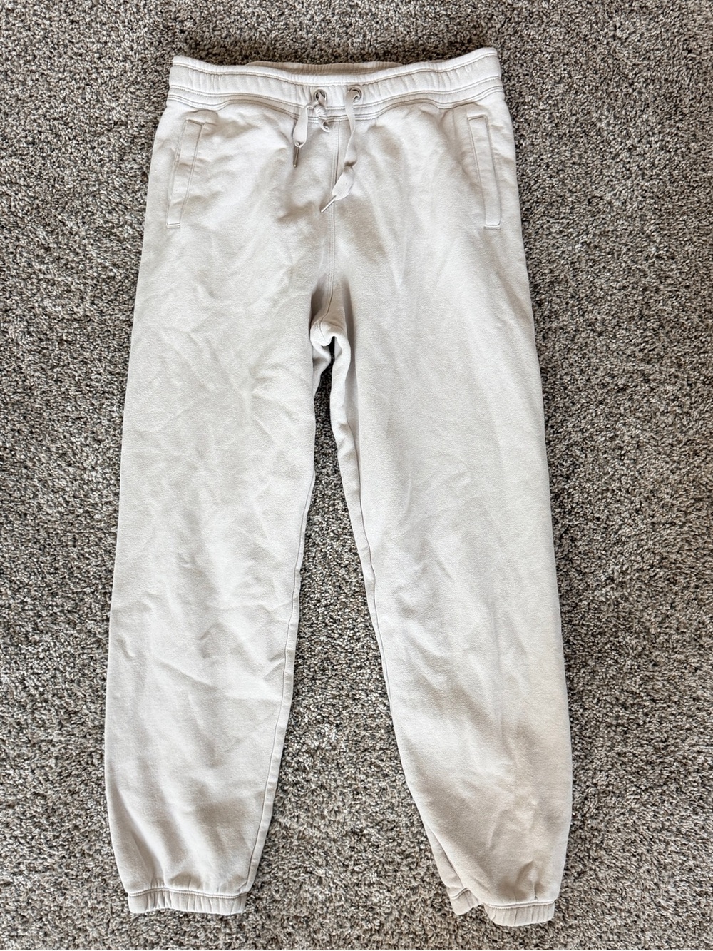 Calvin Klein Men's Light Beige Jogger Sweatpants - Drawstring Casual Pants